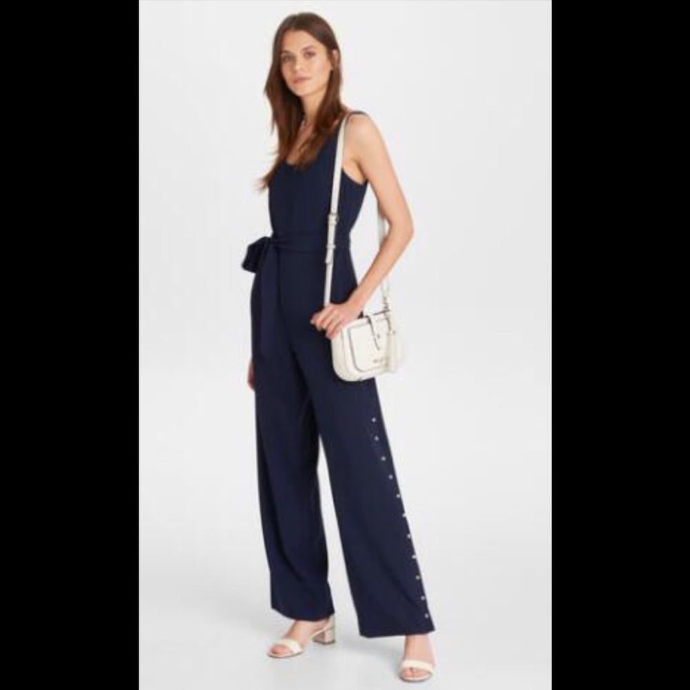 Karl  Lagerfeld black pearl trim jumpsuit sz 12New